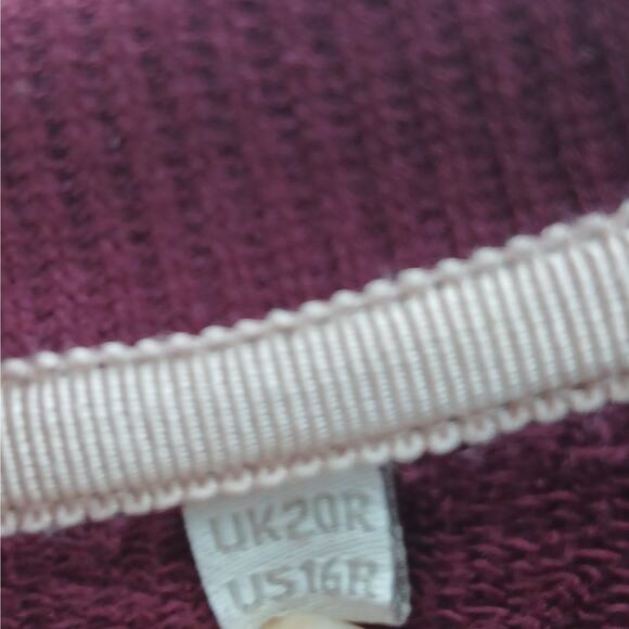 Boden Stretch Puff Sleeve Crew Neck Dress Winter Burgundy Maroon Size 16R - Picture 4 of 10